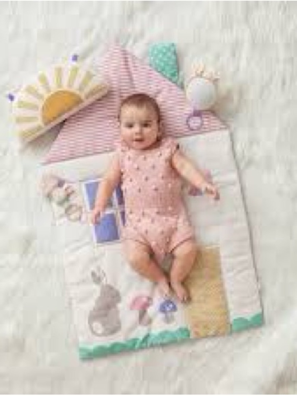 Itzy Ritzy Bespoke Ritzy Tummy Time™ Cottage Play Mat Only EUC Bunny House